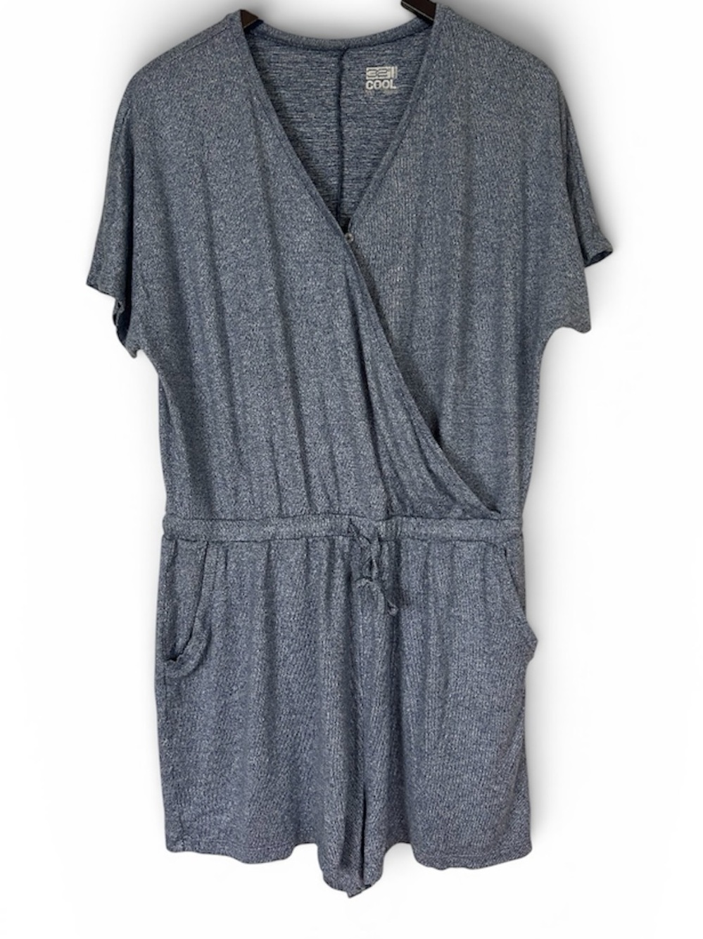 32 Degrees cool Heathered Blue Gray Short-Sleeve Romper